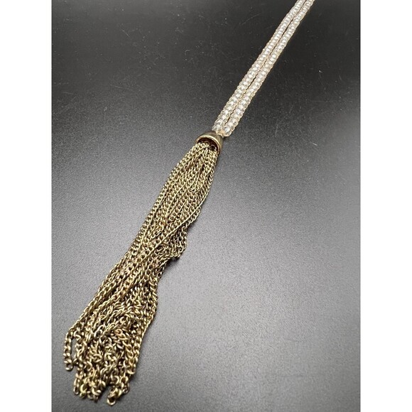 Ann Taylor LOFT Beaded Fringe Necklace - Picture 3 of 6